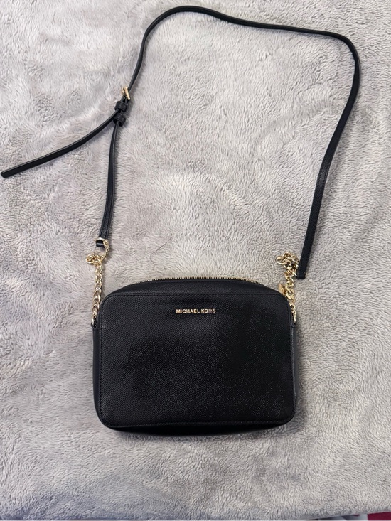 Michael Kors Handbags - Michael Kors Black Saffiano Leather Crossbody Bag | Gold Hardware